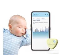 Bempu Bellybutton Moniteur de respiration intelligent pour bébé pour un sommeil plus sûr avec vibrations douces, notifications d'application, facile à clipser, portable, matériaux de qualité médicale