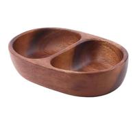 Bemvp Bol À Tremper Les Noix, Bol À Double Grille, Petite Assiette en Bois, Plat À Sauce D'assaisonnement pour Servir Sauce, Les Noix, Les Bonbons Les Condiments