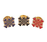 Bemvp Lot De 3 Insignes Croix De Jérusalem, Broche Chrétienne en Émail, Accessoire De Bijoux pour Veste, Chapeau, Vêtements.