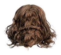 Bemvp Perruque pour, Brune Ondulée, Synthétique, avec Barbe, Style Jésus, Longue, Bou Volumineuse, Idéale pour Le Cosplay, Halloween Les Fêtes.
