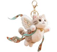 Bemvp Porte-clés Chat, Adorable Pendentif en Peluche Chat Volant De Dunhuang, Accessoire pour À Dos, Breloque pour Voiture, Ornement en Peluche pour Porte-clés.
