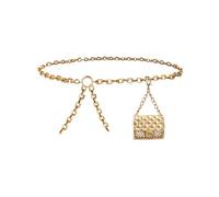 BEMYLV Sac banane doré pour femme - Mini chaîne - Sac banane tendance pour robes et jeans, A Gold, Mini Purse + 42" Chain