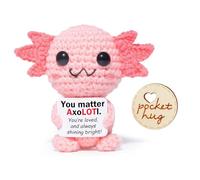 Ben & Bel Axolotl fait à la main avec boîte cadeau en bois pour soutien émotionnel positif en peluche, cadeau d'encouragement et de soulagement du stress pour amis, enfants et proches