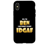 Ben Costume IDGAF Cute Personalized First Name Benjamin Bens Coque pour iPhone X/XS