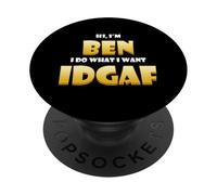 Ben Costume IDGAF Cute Personalized First Name Benjamin Bens PopSockets PopGrip Adhésif
