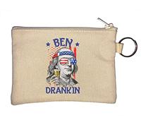 Ben Franklin Ben Dranking Porte-clés avec logo drapeau américain Beige