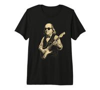 Ben Franklin Jouant de la Guitare drôle 4 Juillet rétro Vintage T-Shirt Haut de Gamme