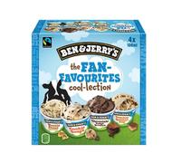 BEN & JERRY'S Mini pots de crème glacée Fan Favourites - 4x100 ml