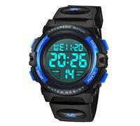 BEN NEVIS Montre Enfant Garçon Adolescent Digitale Outdoor Sport Multifonction Étanche LED Lumière Alarme Calendrier Date avec Bande de Silicone Camouflage Bleu