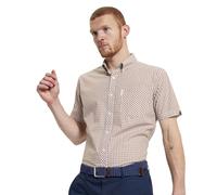 Ben Sherman Chemise boutonnée à manches courtes pour homme Motif vichy, Caramel., L