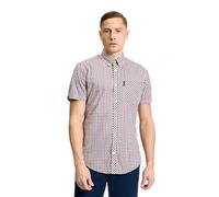 BEN SHERMAN Chemise Décontractée Homme Manches Courtes Col Boutonné Rouge