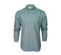 Ben Sherman Chemise Oxford à col boutonné pour Hommes avec Manches Longues (Blue Shadow (Embroidered Pocket Logo)) M