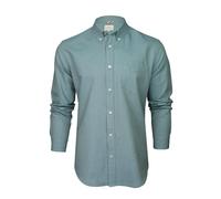 Ben Sherman Chemise Oxford à col boutonné pour Hommes avec Manches Longues (Blue Shadow (Embroidered Pocket Logo)) M