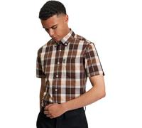 Ben Sherman Chemises à carreaux pour homme, marron foncé, L