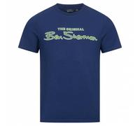 BEN SHERMAN Flocked Logo Hommes T-shirt 0076268-TWILIGHTDENIM S