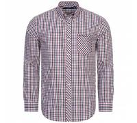 BEN SHERMAN House Check Hommes Chemise à manches longues 0077861-ROUGE M