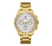 Ben Sherman Liverpool - Montre chronographe à Quartz avec Cadran Blanc plaqué Or pour Homme, Verre minéral, 3 ATM, boîtier de 44 mm