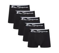 Ben Sherman Mens Mens Boxer Shorts in Black Soft Touch Cotton with Elastic Waistband, Caleçon pour des Hommes, Black,
