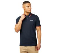 Ben Sherman Polo piqué signature pour homme, 100 % coton bio, coupe droite, Bleu marine foncé., L