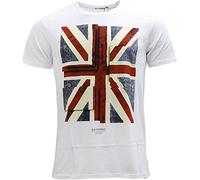 Ben Sherman Union Jack Graphic T-Shirt, Blanc-Blanc, Large Homme
