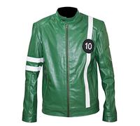 Ben Tennyson Alien Swarm Veste de moto en similicuir Vert, Ben Veste en simili cuir Vert 10, M