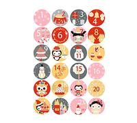 Benares Autocollant De Noël, Autocollant Calendrier De L'Avent 2023, 1-24 Autocollants Numéros, Numéro Gommettes Noël pour Décoration Cadeau De Noël, Calendrie De L'Avent