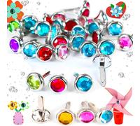 Benaton 100 Pièces Mini Brads, Mini Brads en Métal, Brads Attache de Papier, Attaches Parisiennes à Tête Métal Ronde Multicolore Brads, Attaches Parisiennes Rondes pour Scrapbooking, Craft, Papier