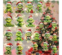 Benaton 12 Pièces Décorations de Noël Grin-Ch, G-Rinch Décorations à Suspendre, décorations Amusantes pour la Maison pour Sapin de noël grin-ch 2D(8cm)