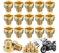 Benaton 15 Pièces M4 Gicleur Principal de Carburateur, 4mm Gicleurs Principaux, 40, 44, 46, 48, 50, 52, 54, 56, 58, 60, 65, 70, 75, 80, 85, Buse de Carburateur pour moto(Avec 16 Outils de Nettoyage)