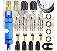 Benaton 18 Pièces Demonte Obus Presta Cores pour Remplacement Velo Moto Vis, Valve D'insertion de Vélo Français Outil, Valve Tubeless VTT et Démonte Obus