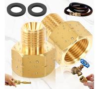 Benaton 2 Pièces Adaptateur Gaz 3/8 Vers 1/4, Raccord Tuyau Gaz Gauche Connecteur Filetage Femelle 3/8 Intérieur x 1/4 Mâle Extérieur pour Cuisinière Barbecue Camping Réchaud Caravane