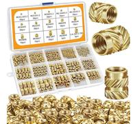 Benaton 300 Pièces écrous filetés en laiton moleté, M2/M2.5/M3/M4/M5/M6/1/4-20 Insert Fileté Douilles Filetées en Laiton pour les Composants en Plastique et d'impression 3D - insert impression 3d