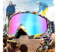Benaton Lunette Moto Cross Lunettes De Ski Anti-Uv, Protection Uv Anti-Buée Coupe-Vent Lunettes De Ski, Lunettes De Motocross De Ski De Sécurité Réglables, Lunettes Moto Tout Terrain,7x3pouces(Coloré)