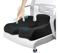 Benazcap Coussin Siège de Chaise de Bureau en Mousse à Mémoire de Forme, Réduit La Sciatique (Noir)