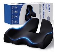 Benazcap Coussin de Siège, Coussin Coccyx Ergonomique pour Bureau et Voiture, Soulager La Douleur Sciatique, Coussin Chaise avec Housse Lavable, Coussin de Soutien Lombaire pour Assise Prolongée