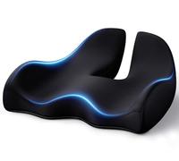 Benazcap Coussin de siège pour soulager la douleur, housse ergonomique en forme de U pour chaise de bureau, siège de voiture, chaise de jeu, fauteuil roulant, noir
