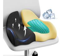 Benazcap X Grand Coussin de Siège en Gel pour Chaise de Bureau, Coussins Ergonomiques en Gel et Mousse à Mémoire de Forme pour Coccyx, pour Chaise de Jeu et Siège de Voiture, Noir