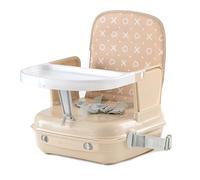 BenBat Feed & Go Siège rehausseur avec plateau amovible et rangement automatique Léger et pratique pour manger en déplacement Avec poignée de transport Beige