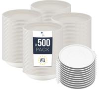 BenBow Barquette jetable en bagasse avec couvercle 500 x 1000 ml, Biologique