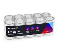 BenBow Boîte en Fer Blanc 10x 1000 ML avec Capot à enfoncer - hermétique, Opaque, Vide, Ronde - récipient de Rangement