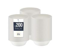BenBow Bol Jetable en Bagasse 1300ml Sans Couvercle,Biodégradable,Résistant à la Chaleur(95°C),Idéal pour Catering,Soupes,Plats Chauds/Froids - Lot de 200 | Disponibles: 400ml,500ml,750ml,1000ml
