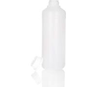 BENBOW Bouteille en plastique HDPE 1x 1000ml avec bouchon à vis et graduation pour une conservation sûre des liquides et produits chimiques