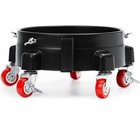 BENBOW Chariot à roulettes pour 1 Seau - 27 cm de diamètre - Résistant aux UV et aux intempéries - roulettes pivotantes à 360° avec Frein - Idéal pour Le Lavage de Voiture et Le Transport des Plantes