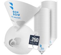 BenBow Filtre à Peinture 125µ x 250 pièces - Filtre jetable en Papier avec Tissu en Nylon - pour filtrer Les peintures et Les Vernis des impuretés