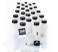 BenBow - Flacon avec pinceau 500x50 ml - bille de mélange - Pinceau fin, transparent - Résistant aux solvants - Pour stocker et appliquer des liquides - Flacons en plastique HDPE pour peintures.