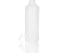 BenBow Flacon en plastique HDPE 100x 1000 ml avec bouchon à vis et échelle pour une conservation sûre des liquides et des produits chimiques - idéal pour la maison, le laboratoire et l'industrie