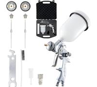 BenBow Pistolet à Peinture PK60 HVLP 1,4 mm + 1,8 mm buse + réservoir de Peinture de 600 ML + Mallette - idéal pour la Peinture Automobile - Pistolet pulvérisateur