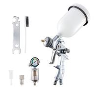 BenBow Pistolet à Peinture PK60 HVLP 1,4 mm + 1,8 mm buse + réservoir de Peinture de 600 ML + Mallette + régulateur de Pression d'air avec manomètre + séparateur Huile-Eau - Spray Gun