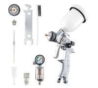 Benbow pistolet à peinture PK60, set de 9 pièces, avec séparateur d'huile et d'eau, buse de 1,0mm dans le set, réservoir 600ml, pression 2 bars