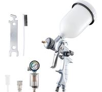 Benbow pistolet à peinture PK60, set de 9 pièces, avec séparateur d'huile et d'eau, buse de 1,4mm dans le set, réservoir 600ml, pression 2 bars